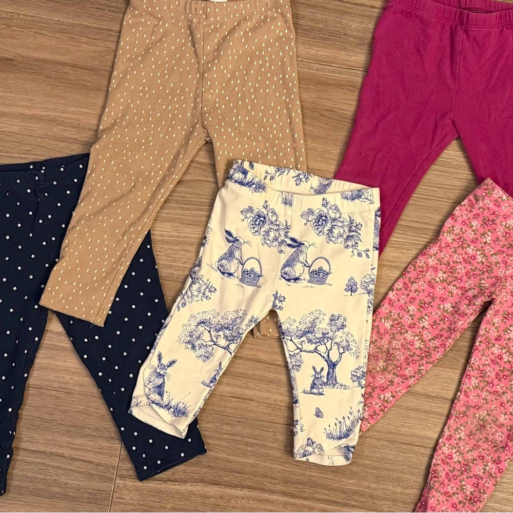 Kids Printed and Solid Leggings Set